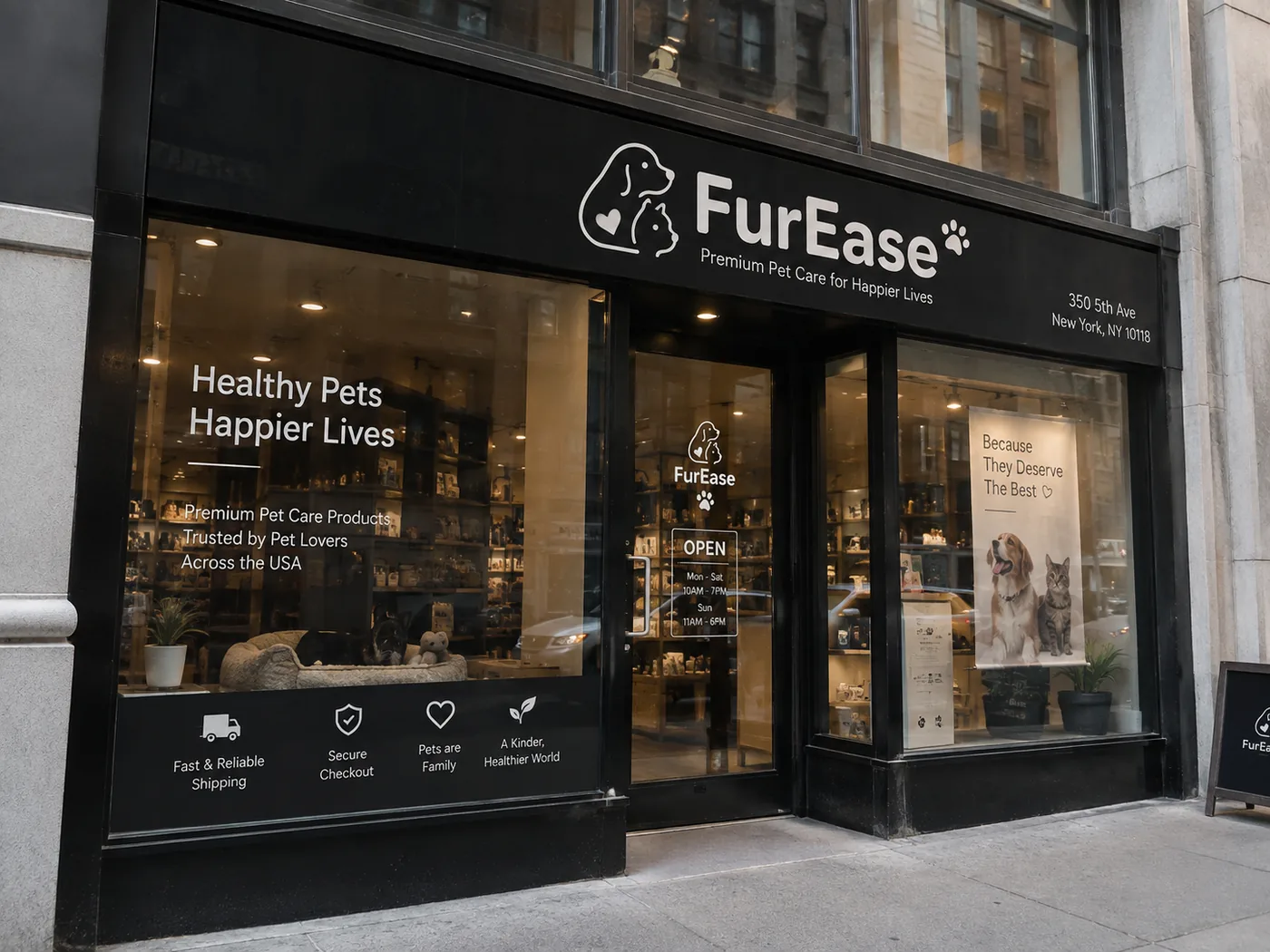 Visit the FurEase New York storefront and booking location